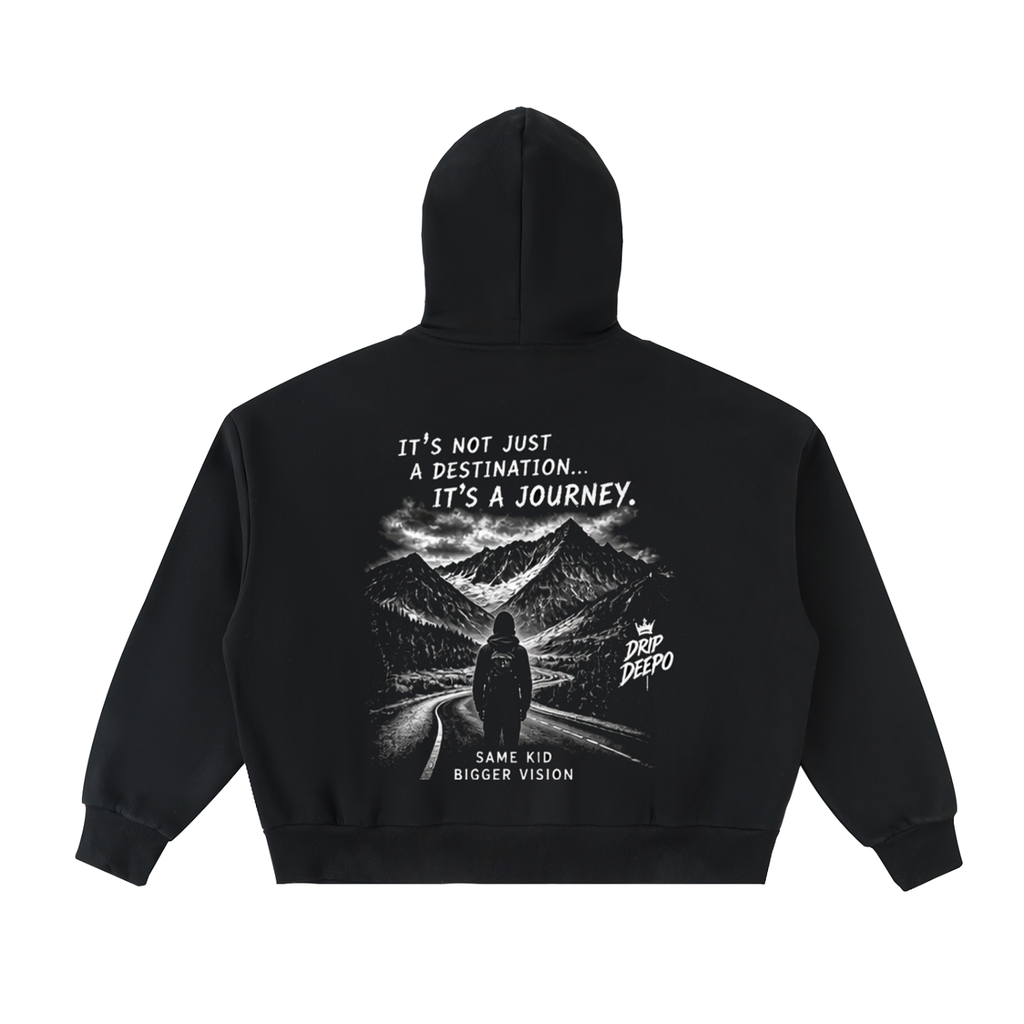 Fleeced Full-Zip Boxy Hoodie