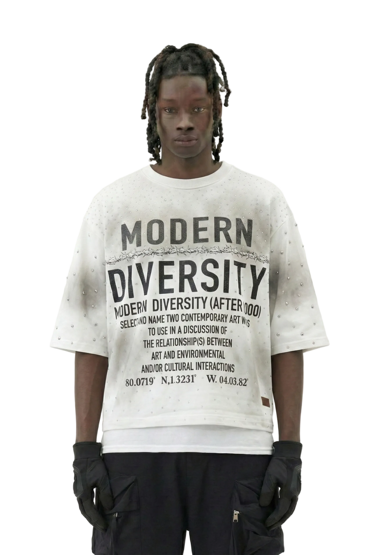 GLAZE French Terry 3/4 Sleeve Crop Top Tee