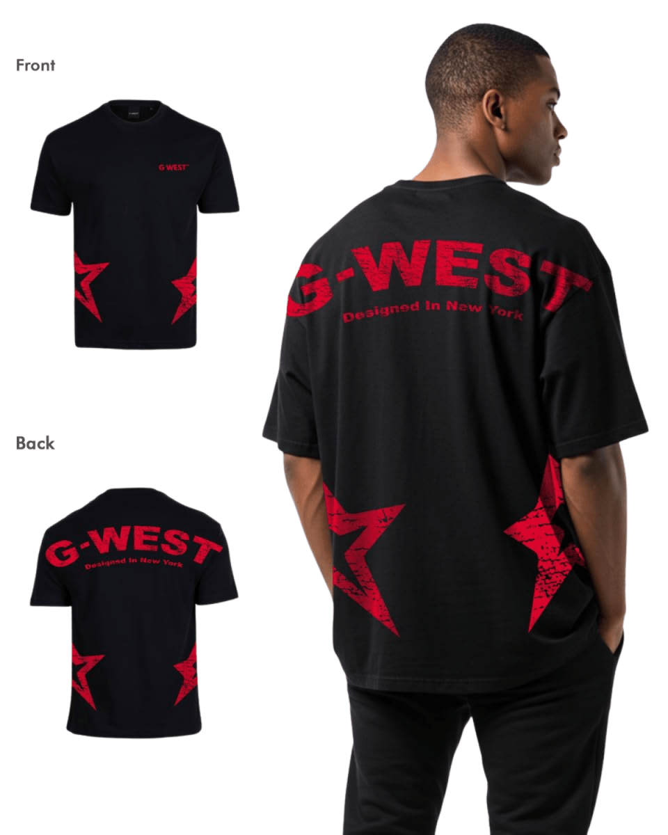 G West Mens Arch Logo Oversized Tee